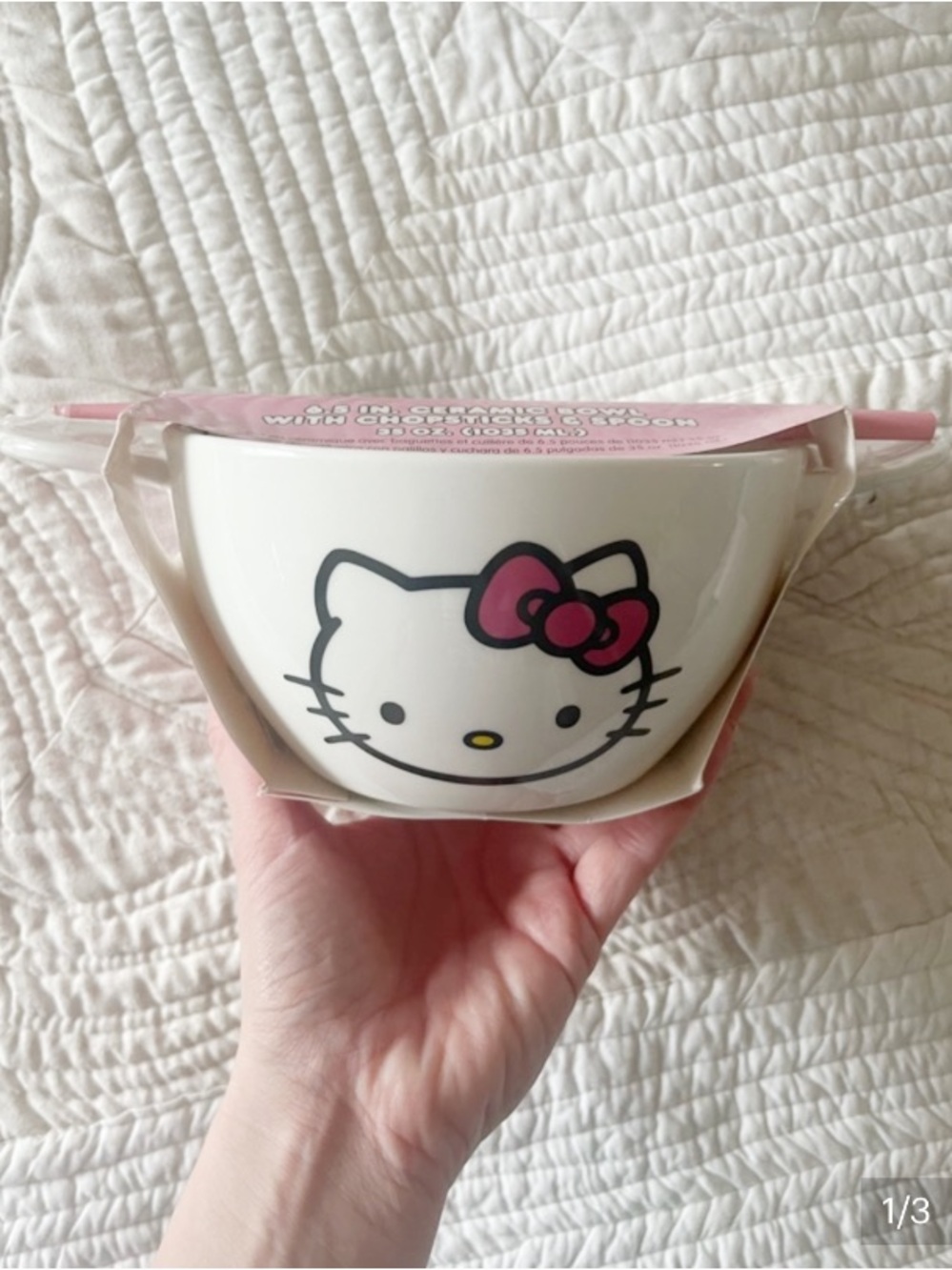 Hello Kitty Ceramic Ramen Bowl with Pink Bow
